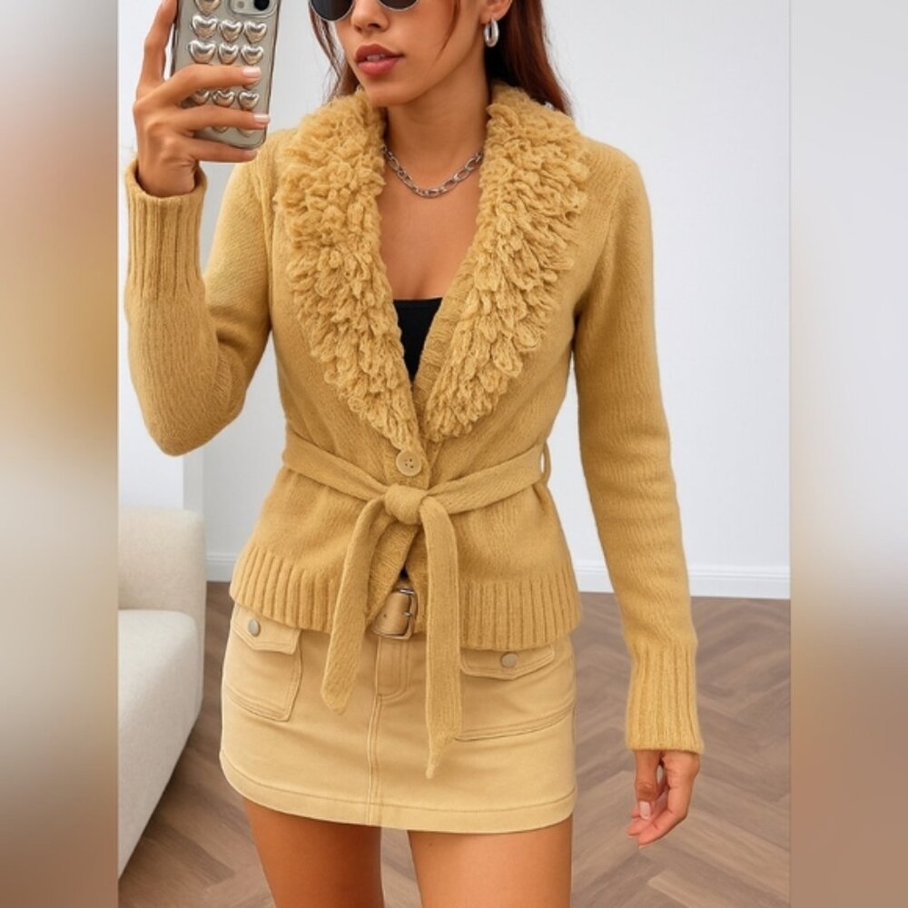 Vintage Y2K Bossini Penny Lane Style Cardigan Size M Wrap EUC